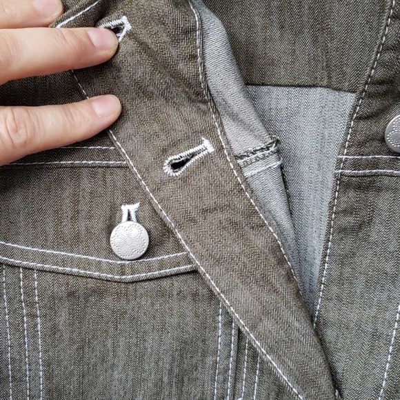Denim & Co. Stretch Colored Denim Jean Jacket  XS - Picture 7 of 8